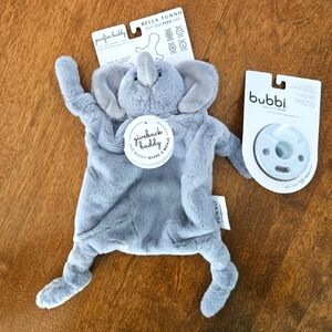 NWT Elephant pacifier buddy and Bubbi pacifier bundle
